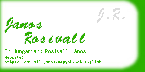 janos rosivall business card